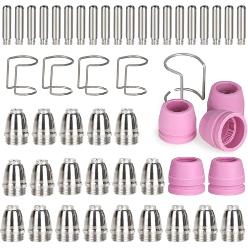 SWAWIS 50 Stück Plasmaschneider Schneidbrenner SG-55, AG-60, WSD-60 0,8mm Düsen Plasmaschneider Zubehör Plasma Zubehör Verbrauchsmaterial Kit