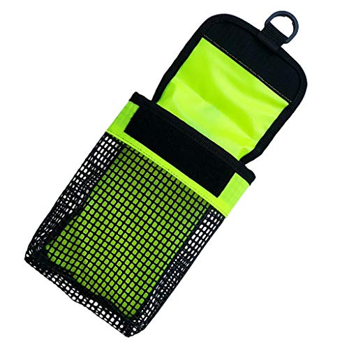 perfk Kleine Tauchnetz-Tasche mit Clip, Tauchspule & SMB-Aufbewahrungstasche, Scuba-Gürteltasche Gürteltasche zum Tauchen Schnorcheln Bojenhalter