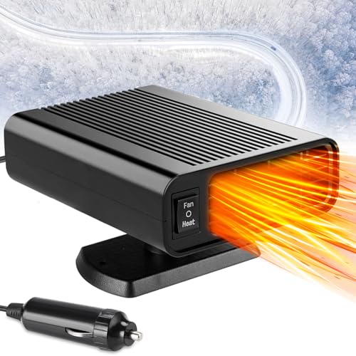 Showvigor Auto-Heizung, 150W tragbare Heizung, 2 in 1 schnelle Heizung Windschutzscheibe Defrost Defogger und Kühlung Fan, 12Volt tragbare Auto-Heizung Anti-Beschlag, Plug-in-Zigarettenanzünder