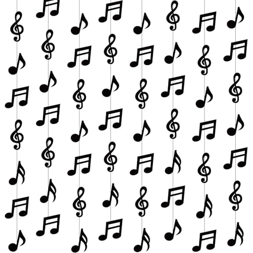 Cindeer 8 Stück Musiknoten Hängende Deko Musik Thema Party Deko Musiknoten Banner Girlande aus Papier für 50er 80er Geburtstag Babyparty Hochzeit Musik Party Decke Deko
