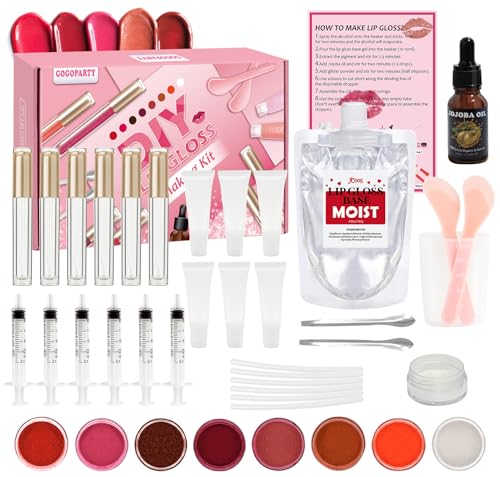 Lipgloss Selber Machen, Vezerd Lipgloss Making Kit, Kreative Basteln Erwachsene DIY Herstellung Set, Mädchen Lipgloss Set Lustiges Make up Geschenk Für Frauen, Rose