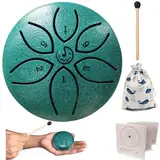 mini steel tongue drum Regentrommel Stahlzungentrommel 3 Zoll 6 Töne C-Key Handpan Drum Percussion Instrument Ätherische Trommel mit Stofftasche, Musikbuch und Schlägel, Musik Geschenk für Kinder
