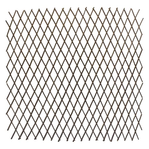 Weide Rankgitter Natur ausziehbar - 140 x 110 cm - Holz Scherenspalier für Kletterpflanzen - Rankhilfe Kletterhilfe Sichtschutz Klettergitter Weidenholz Gitter Spalier