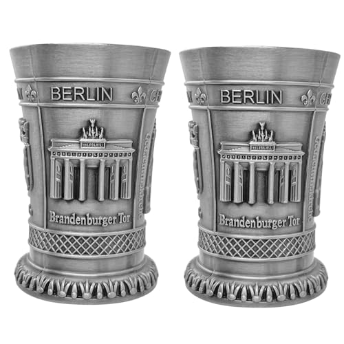 United1871 Berlin Souvenir (2er Set) Schnapsgläser aus Metall, Shot-Glas als Deutschland Souvenir