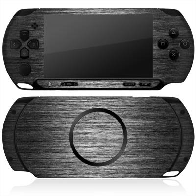 DeinDesign Skin kompatibel mit Sony PSP Street E1004 Folie Sticker Metallic Look Metal Anthrazit