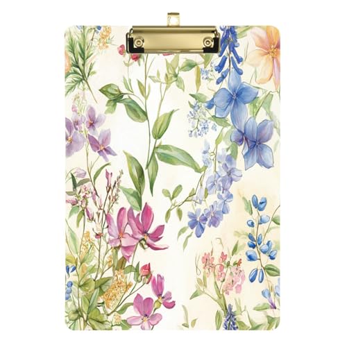 Still-Klemmbrett Nova Scotia Mayflower Beauty Sommer Blumen Acryl großes Klemmbrett für Krankenschwestern Hausbauunternehmer 30,5 x 22,9 cm mit Metallclip