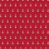 Stoff Meterware Anker Design Baumwolle - 1 Meter, Boot, Schiff, Maritim, Kleidung, Deko, Bettwäsche (Rot)