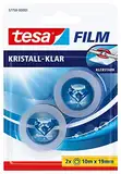 tesafilm kristall-klar - Hochtransparentes, alterungsbeständiges Klebeband mit starker Haftung - 10 m x 19 mm - 2er Pack