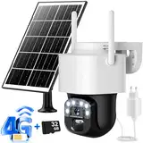 OYLCDI 4G LTE Überwachungskamera Aussen mit SIM Karte, Kamera Überwachung aussen mit App | 32GB Speicherkarte | Solarpanel | 2K Nachtsicht | Bewegungserkennung | IP67 360° Kamera für Garten, Hof