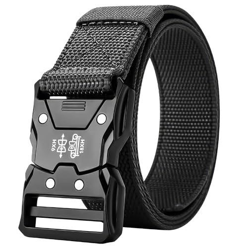 Generisch Schnellverschluss taktischer Gürtel, Nylon Gürtel für Outdoor, Arbeit, Militär und Freizeit, 3,8 cm Hochleistungsgürtel mit zuverlässiger Sicherheitsgurt-Schnalle