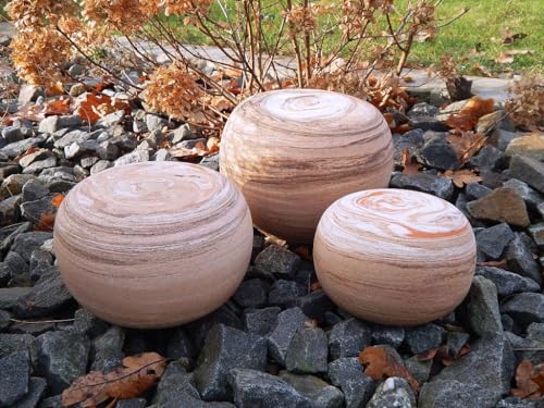 Tierurne für den Außenbereich - Linsenform, frostsichere Keramik, Struktura, Vol. ca. 2,00 Ltr.