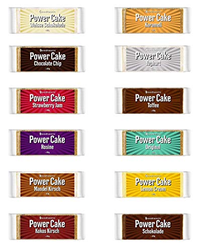 Foodtastic Power Cakes Mix Box (24 x 120g) | leckere, saftige Haferriegel | handgemachte Flapjack Energieriegel aus Haferflocken