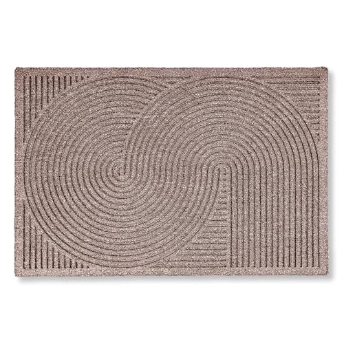 Astra Fussmatte außen rutschfest - Schmutzfangmatte wetterfest - Outdoor Türmatte für Eingangsbereich & Balkon - strapazierfähige Fußmatte 60x90 cm beige