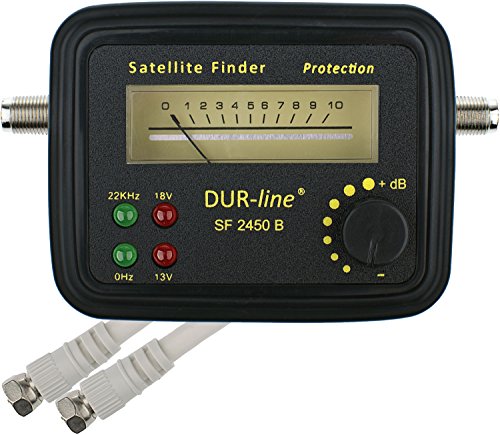 DUR-line® SF 2450 B - Satfinder - Messgerät mit Gummi-Schutzhülle zur exakten Justierung Ihrer digitalen Satelliten-Antenne - hohe Empfindlichkeit - inkl. F-Kabel und toller Anleitung