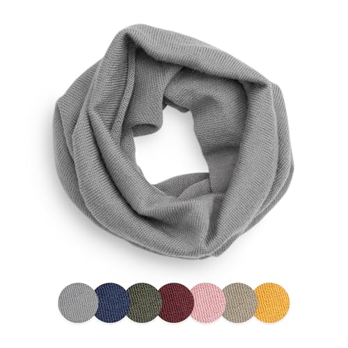 Ehrenkind® Schlauchschal für Kinder aus Feinster Merino Schurwolle | Grau | Made in Germany | Unisex Loop Schal | Halstuch | Ideal im Herbst und Winter