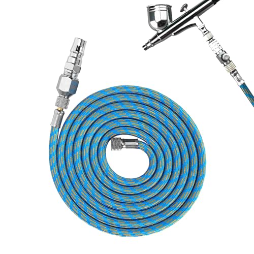 Nylon-geflochtener Airbrush-Luftschlauch-Adaptersatz, Flexibler Luftschlauch mit 1/8-Zoll-1/4-Zoll-Adapter-Montagesatz für Spritzpistolen-Luftkompressor