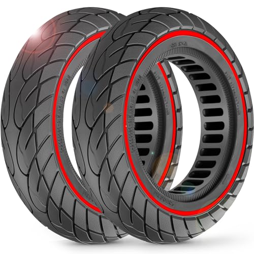 BANGTING 2PCS 10x2.125 zoll E Scooter Solid Reifen, 50/75-6.1 Vollgummireifen, 8 1/2 x2 Ersatzreifen für Xiaomi Pro 2 / M365 / M365 Pro / 1S / 3/3 Lite/Essential (Rot)