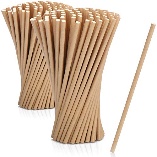 COM-FOUR® 200x Strohhalm aus Kraftpapier - Biologisch abbaubare Trinkhalme - Umweltfreundliche Papierstrohhalme - 19,5 cm