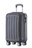 BEIBYE Hartschalen-Koffer Trolley Rollkoffer Reisekoffer Handgepäck 4 Rollen (M-L-XL-Set) (Schwarz, M)