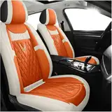 DENGFU Sitzbezüge Auto Autositzbezüge Universal Set für FIAT Abarth 500/Abarth 500C/Abarth 500 esseesse/Abarth 695/Abarth 695 Maserati Auto Zubehör,orange Farbe