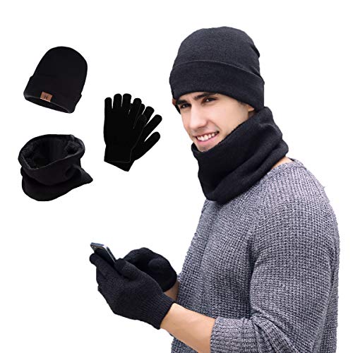 Neusky Mütze, Schal und Handschuhe im 3er-Set (Neue 3er-Set Schwarz)
