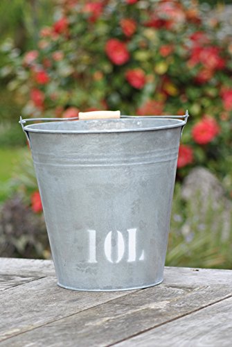 Zinkeimer,ca.10ltr.,Vintage Style mit Aufdruck,10L.als Pflanzgefäß,Miniteich,etc.