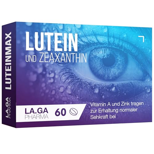 Lutein Zeaxanthin Kapseln mit Beta Carotin, Blaubeere, Vitamine A, E und B12. 60 Augenkapseln mit Lutein und Zeaxanthin. Augenvitamine, 100 % natürlich, um die Sehkraft zu verbessern.