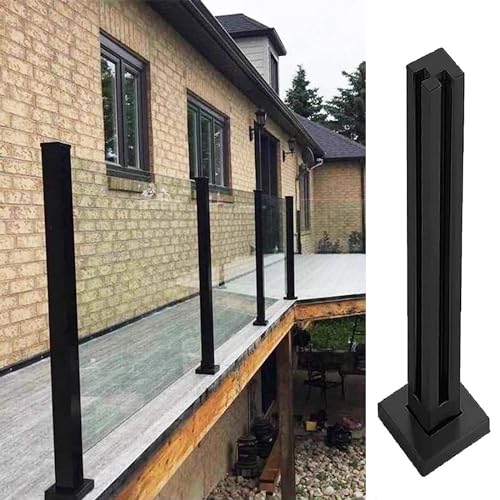 Geländerpfosten aus Edelstahl für Glasplatten – 304 Außendeck- und Treppenpfosten (Eckpfosten, 140 cm) – langlebiges Zubehör für Geländersysteme