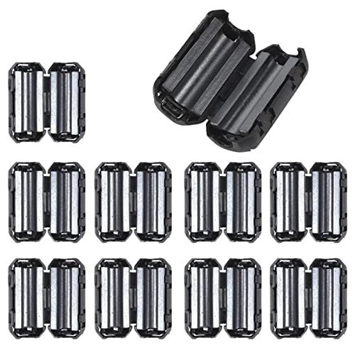 5mm / 7mm / 9mm / 13mm Ferrit-Ringkern 10 Stück Ferrite Ring Ferritfilter Clip Schwarz Entstörfilter Ferritkerne RFI EMI Noise Suppressor Kabel Clip (für Kabel 5mm)