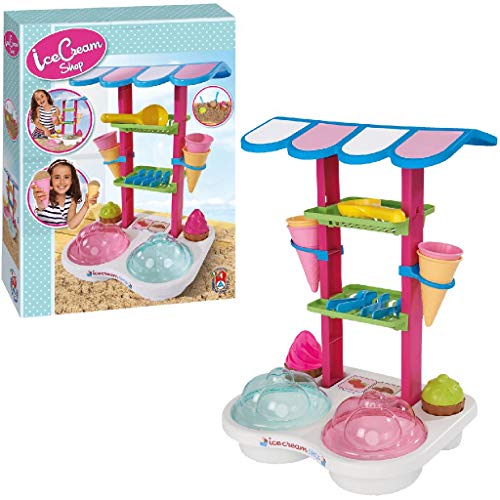 Simba 107102532 - Eisdiele, 13 Teile, 26x34x46cm, Sandspielzeug, Sandkasten, Eiswaffeln