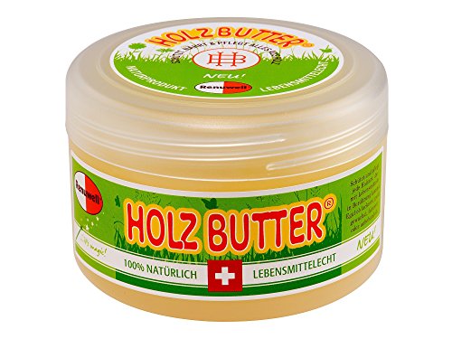 Renuwell Holz-Butter, 250 ml – Intensiv-Pflege für alle Holzarten, Möbelpflege 100% natürliche Inhaltsstoffe, Lebensmittelecht, hochwertiger Holzbalsam mit Bienenwachs, Schweizer Qualität