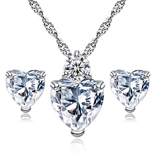 N/K Ohrringe Halskette Diamant Herz Stil Elegante Frauen kristall schmuck Set kristall anhänger für Dame mädchen bequem und praktisch