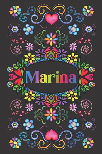 PERSONALISIERTES NOTIZBUCH FÜR MARINA: Schönes Geschenk für Marina (Liniertes Notizbuch für Mädchen und Frauen)