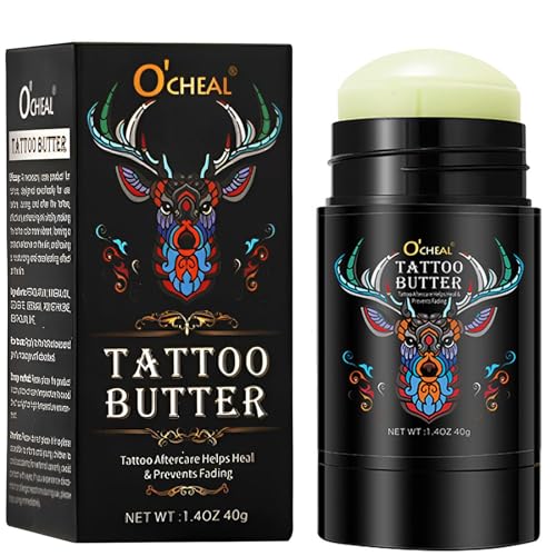 Tattoo nach Butter Balsam,1.04oz Natürliche Zutaten Tattoo Creme für alte&neue Tattoo,Heilung,Brigther&Color Enhance Feuchtigkeitscreme für Tattoo Künstler