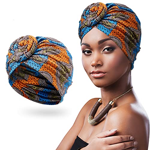 Boyiee Afrikanischer Turban Kopfbedeckung Geknoteter Vorgebundene Kopfwickel Mütze