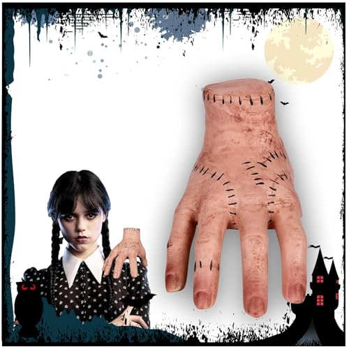 Wednesday Händchen, Hand Für Halloween-Dekoration, Wednesday Family Hand, Realistic Scarred Händchen, Halloween Hände Spielzeug, Gummihand, Latex Hände, Hand Requisiten, Horror-Requisiten Für Cosplay