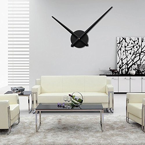 URAQT 3D Wanduhr Uhrwerk & Uhrzeigern, Quarz-Uhrwerk, Wanduhr Sets, Modern für die Wand, mit 2 Nadeln, Uhrwerk zum selber Bauen (schwarz)