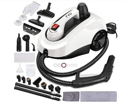 TVD Dampfreiniger, polsterreiniger gerät, Dampfreiniger mit 5 m extra langem Netzkabel für Bodendampfer, Ofen, Teppich, Sofa, Polster, Badezimmer