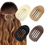 Aobesky 4 Stück Flache Haarklammern für Damen, Haarspange Flach Damen, Flat Claw Clip für Dünnes und Dickes Haar, Matte Starker Halt Seitliche Haarklammern, Gebogenes Design für Liegen und Fahren