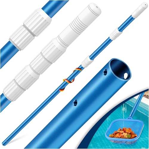 KESSER® Pool Teleskopstange Aluminium Poolstange | Stange zur Poolreinigung 3-teilig | einstellbar von 1,20m bis 3,60m | Witterungsbeständig und Stabil, Blau