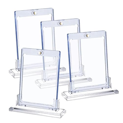 RunFar shop Klare Acryl-Bilderrahmen Magnetic Card Holder 35PT Kartenhalter Sammelkarten mit Ständern UV-Schutz Transparent Karten Sleeves Sammelkarten Hüllen