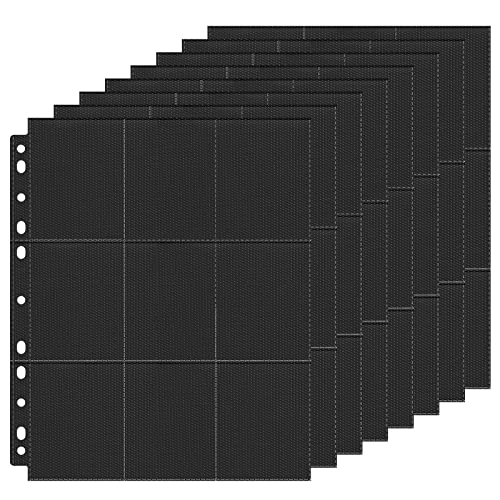 Karten Hüllen 40 Seiten 720 Taschen Sammelkarten Hüllen Leere Schwarz Sammelkarten Folien Standard-Größe für eine Vielzahl von Ringbücher Sammelmappe für Spielkarten zum Sammeln und tauschen