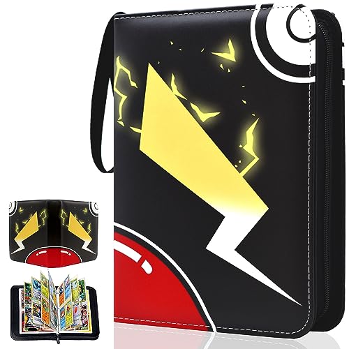 Kardition Card Scrapbook - 440 Pockets PU Leather Trading Card Album, 4 Pockets Scrapbook for Cards with 55 Sleeves Binder Sheets for MTG Sports Card Collectors