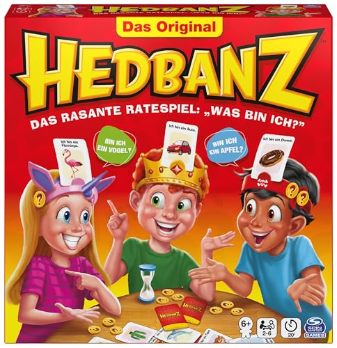 Spin Master Games Hedbanz - das rasante Ratespiel für die ganze Familie - Neuauflage mit tollem Spielmaterial, für 2-6 Spieler ab 6 Jahren