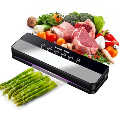 Vakuumiergerät, Vakuumierer 5 in 1 für Sous Vide Kochen und Lebensmittel Bleiben bis zu 7x Länger Frisch, 30 Vakuumbeutel Inklusive-Schwarz