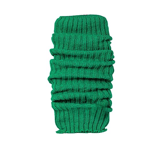Stulpen Mädchen Damen Beinwärmer Leg Warmers Damen Beinstulpen Knie Hoch Stulpen Gestrickte Leg Warmers Warme Winter Beinstulpen Frauen Warm Bequem Beinwärmer für Winterwärmer (Green, One Size)