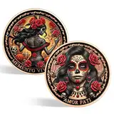 CHURYUML Memento Mori Memento Vivere Münze Amor Fati Medaillon Stoische Erinnerung Token für tägliche stoische Meditationen Stoizismus Herausforderung Münzen Inspirierende Stoizismus Geschenke Mut