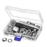 Grommet Werkzeug Kit, Tülle Ösen Scheiben Ösenzange Set und 100 Sets Grommet Ösen mit für Planen Leder Stoff Vorhang Poolabdeckung (1/2 Zoll(12mm))