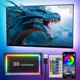 Lphianx LED Lights for TV, 5M TV Led Lights for 65-75 inch, Cuttable, Music Sync Mode, Color Changing, Bluetooth APP Remote Control TV LED Strip Lights for Bedroom, Gaming Room and Desk