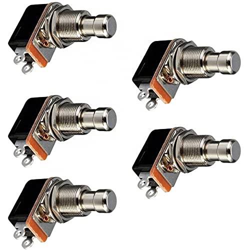 CENPEK 5 Stück E-Gitarren-Effektpedal-Box, Momentaner SPST-Taste, Stomp-Fußschalter